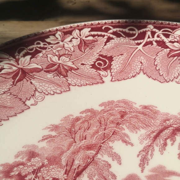 Vintage Mason's Patent Ironstone China Red Vista England 15½" Large Dinner Plate - Picture 3 of 10